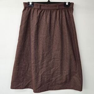Horus Line herringbone Pattern Linen Brown Skirt Size 12/14